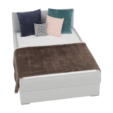 Boxpringová postel 140x200, světle šedá, FERATA KOMFORT