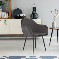 Designové křeslo, šedá Velvet látka, ZIRKON