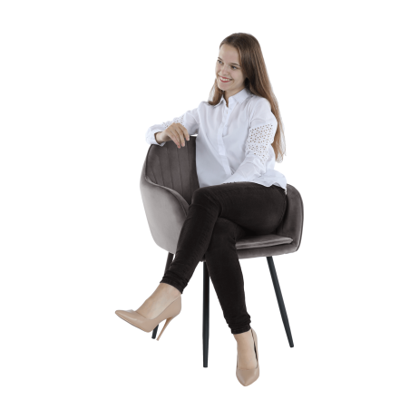Designové křeslo, šedá Velvet látka, ZIRKON