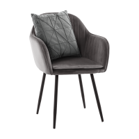 Designové křeslo, šedá Velvet látka, ZIRKON