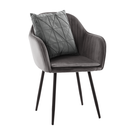 Designové křeslo, šedá Velvet látka, ZIRKON