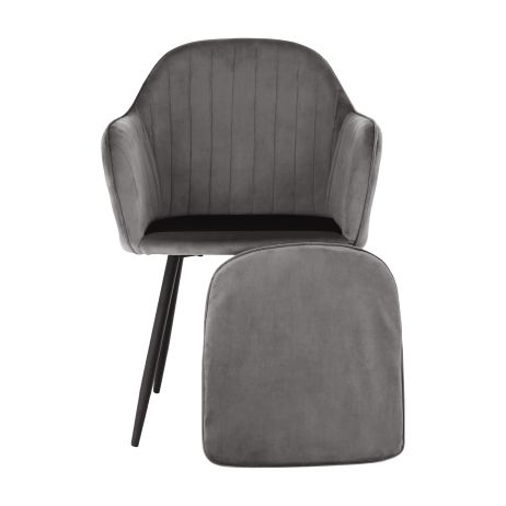 Designové křeslo, šedá Velvet látka, ZIRKON