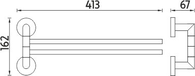Dvojitý držák na ručníky UNIX, otočný