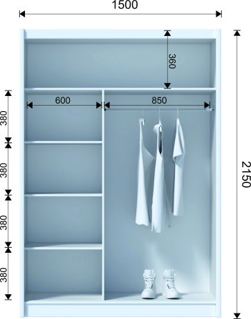 Skříň s posuvnými dveřmi Solo 150 bílá