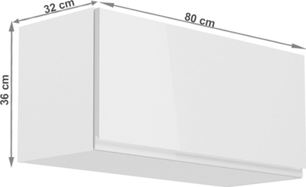 Horní skříňka, bílá / bílý extra vysoký lesk, AURORA G80K