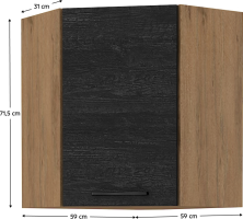 Horní skříňka VEGA 58x58 GN-72 1F, dub lancelot / šedá matná