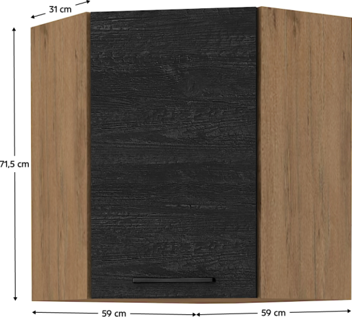 Horní skříňka VEGA 58x58 GN-72 1F, dub lancelot / šedá matná
