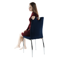 Jídelní židle, modrá Velvet látka / chrom, OLIVA NEW