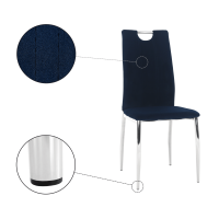 Jídelní židle, modrá Velvet látka / chrom, OLIVA NEW