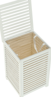 Koš na prádlo, lakovaný bambus/bílá/béžová, BASKET