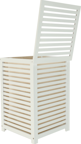 Koš na prádlo, lakovaný bambus/bílá/béžová, BASKET
