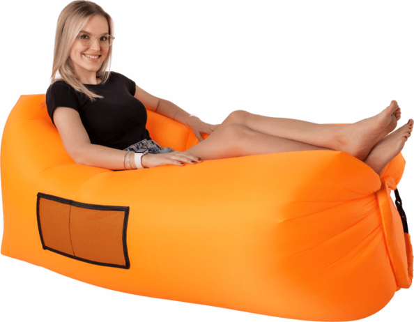 Nafukovací sedací vak/lazy bag LEBAG, oranžová