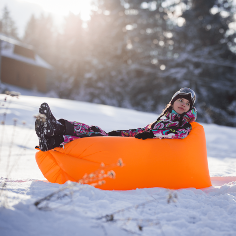 Nafukovací sedací vak/lazy bag LEBAG, oranžová