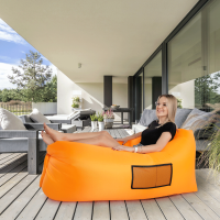 Nafukovací sedací vak/lazy bag LEBAG, oranžová