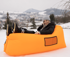 Nafukovací sedací vak/lazy bag LEBAG, oranžová