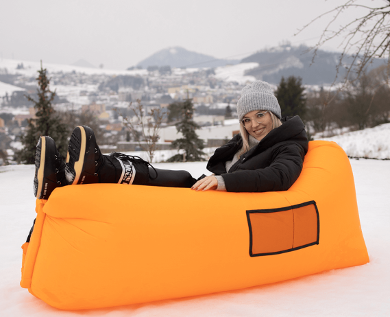 Nafukovací sedací vak/lazy bag LEBAG, oranžová