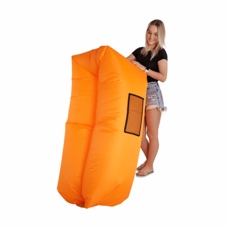 Nafukovací sedací vak/lazy bag LEBAG, oranžová