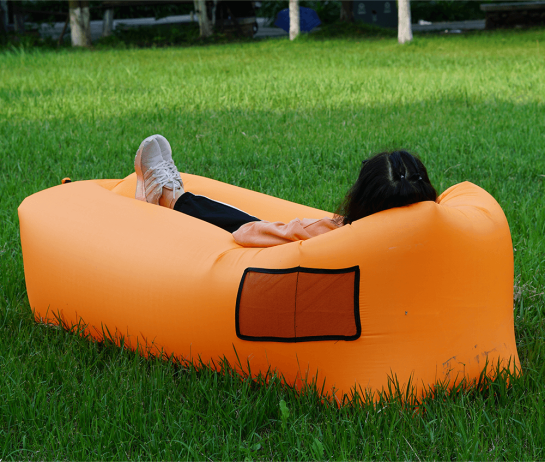 Nafukovací sedací vak/lazy bag LEBAG, oranžová
