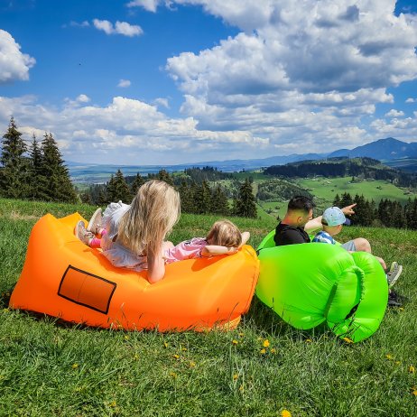 Nafukovací sedací vak/lazy bag LEBAG, oranžová