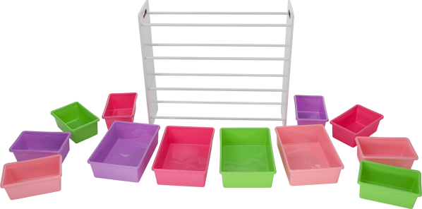 Organizér / regál na hračky, bílá / vícebarevná, MAISAN