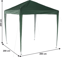 Nůžkový skládací zahradní altánek / pavilon, zelená, 2x2 m, TREKAN TYP 1