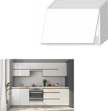 Horní skříňka LINE WHITE, bílý vysoký lesk HG