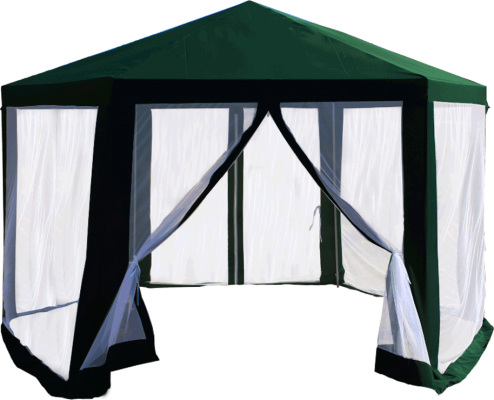 Stanový altán do zahrady, 3,9x2,5x3,9m, zelená / bílá, RINGE TYP 1 + 6 bočních stran