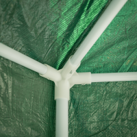 Stanový altán do zahrady, 3,9x2,5x3,9m, zelená / bílá, RINGE TYP 1 + 6 bočních stran