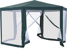 Stanový altán do zahrady, 3,9x2,5x3,9m, zelená / bílá, RINGE TYP 1 + 6 bočních stran