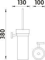 Toaletní WC kartáč KEIRA, s vysokou nádobkou