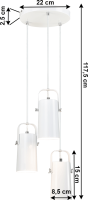 Visící lampa, bílá / kov, DEVAN