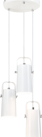 Visící lampa, bílá / kov, DEVAN