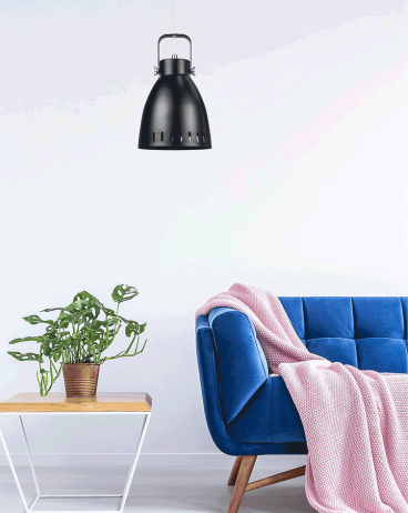 Visící lampa, černá / kov, AIDEN typ3