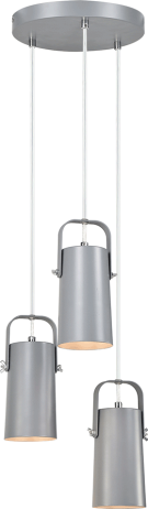 Visící lampa, šedá / kov, DEVAN