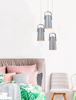 Visící lampa, šedá / kov, DEVAN