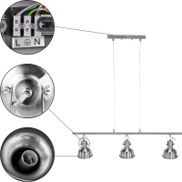 Visící lampa v retro stylu, kov, matný nikl, AVIER TYP 4