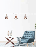 Visící lampa v retro stylu, kov, rose gold, AVIER TYP 4