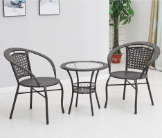 Zahradní ratanový set 1+2, hnědá, LASAN