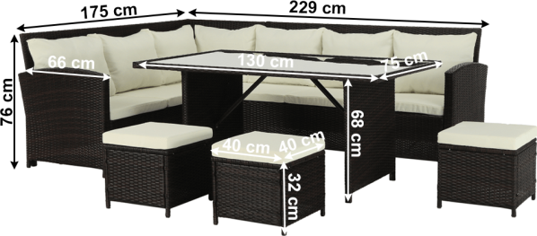 Zahradní set, hnědá / krémová, STARK NEW