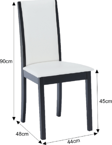 Židle Venis NEW, wenge / ekokůže bílá