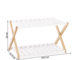 Regál PEORIA TYP 1, přírodní bambus/bílá