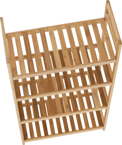 4-policový regál, přírodní bambus, FIORE TYP 2