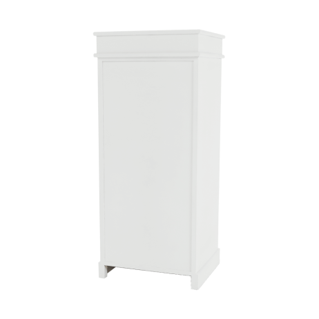 Dřevěná komoda BLANCO, 4 košíky, bílá