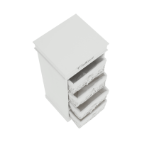 Dřevěná komoda BLANCO, 4 košíky, bílá