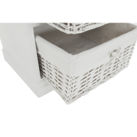 Dřevěná komoda BLANCO, 4 košíky, bílá