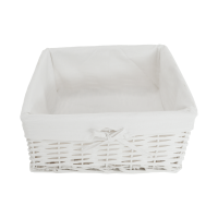 Dřevěná komoda BLANCO, 4 košíky, bílá