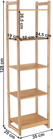 Regál IMPEROR TYP 3, přírodní bambus