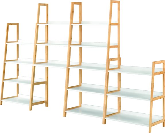 Regál KOEN TYP 3, bílá / přírodní