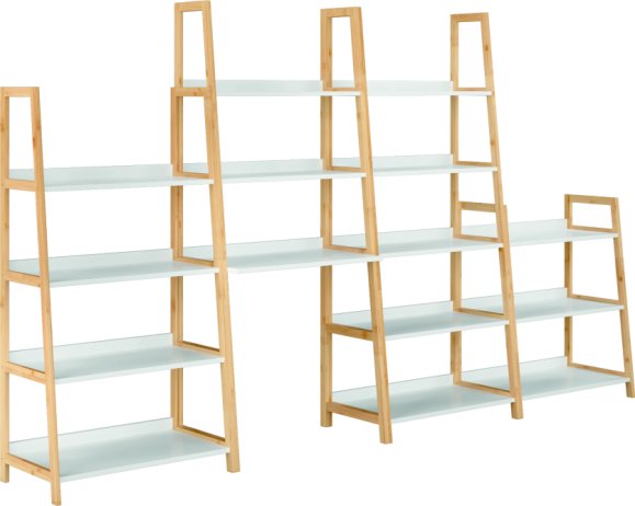 Regál KOEN TYP 3, bílá / přírodní