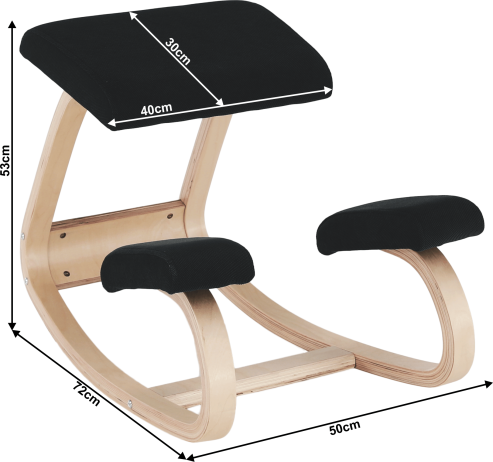 Ergonomická klekačka RENAR, černá / přírodní
